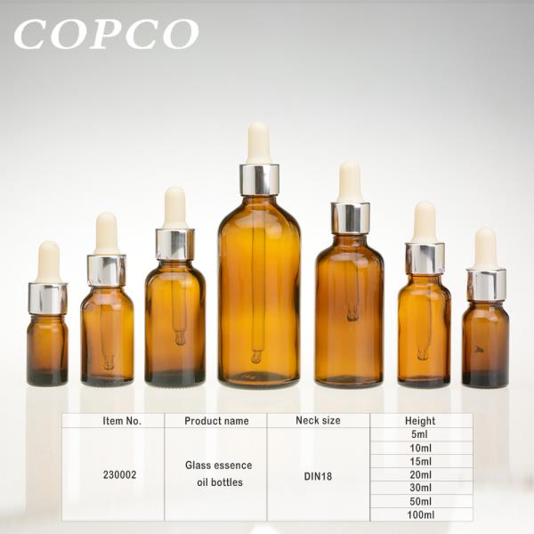 Glass essence oil bottles - Amber #230002